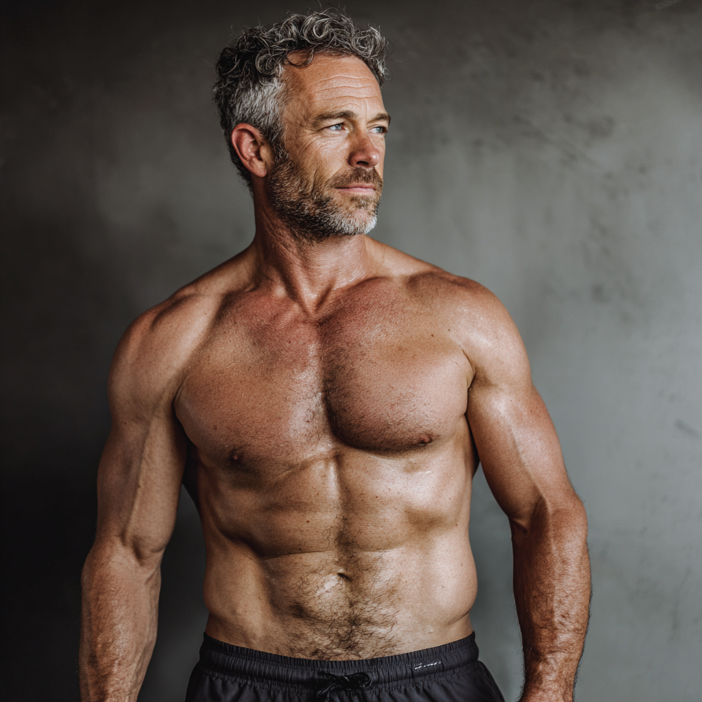 middle-aged man after successful fitness transformation